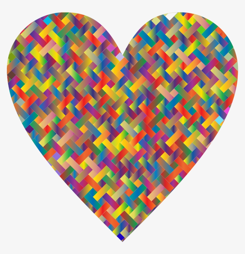 Colorful Heart Lattice Weave - Weaving Clip Art, transparent png download