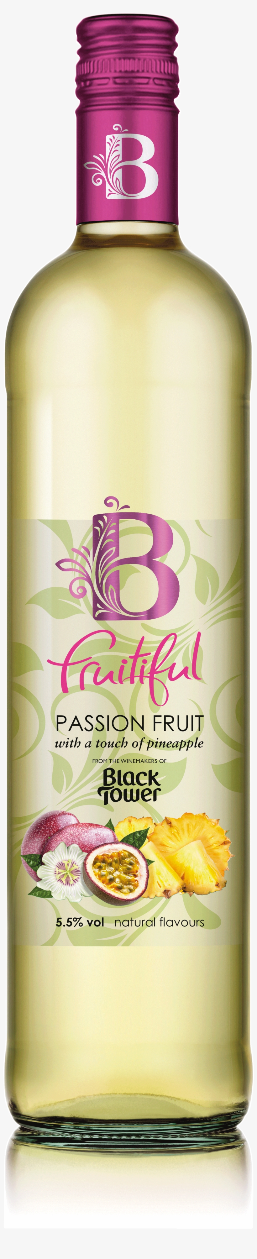 B Fruitiful Passionfruit And Pineapple - Black Tower Passion Fruit Wine, transparent png download