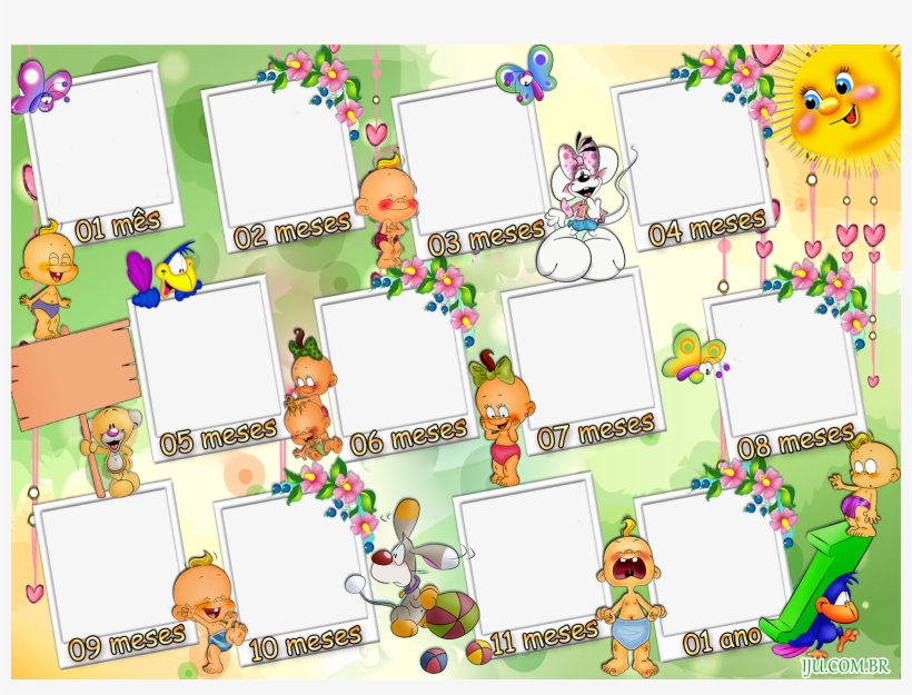 Moldura Para Fotos Do Primeiro Mes Ao Dezimo Mes - Рамки Для Фотоколлажа С Днем Рождения, transparent png download