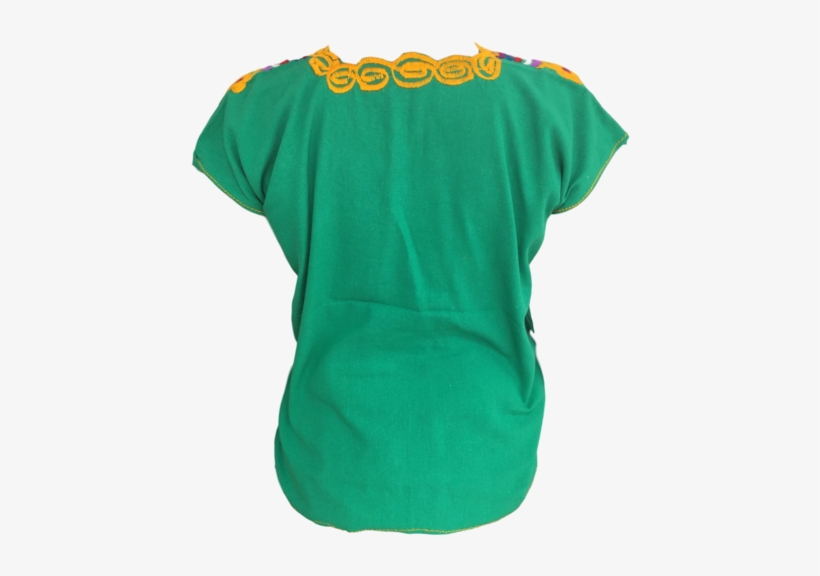 Green Mexican Blouse With Flowers - Neonate, transparent png download