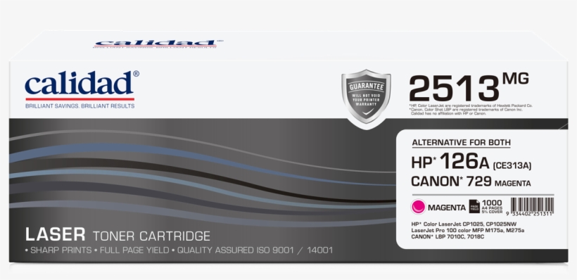 Calidad 2513-mg Magenta Toner Alternative For Hp 126a, - Calidad Brother Tn-2330 Ink Cartridge - Black, transparent png download