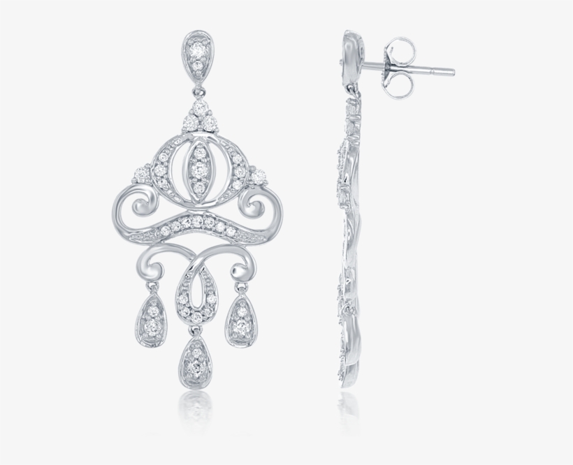 Cinderella Carriage Chandelier Earrings With 1/2ctw - Cinderella Carriage Chandelier Diamond Earrings, transparent png download