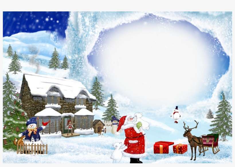 Molduras Png Natalinas - Christmas Frames, transparent png download