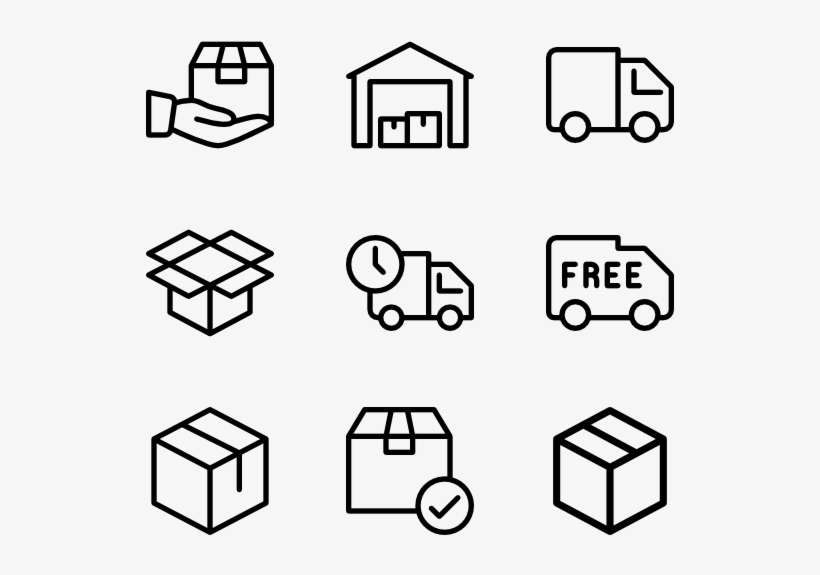 Shipping & Delivery - Web Design Line Icon, transparent png download