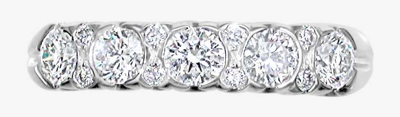 E W Adams 18ct White Gold Diamond Set Half Eternity - Eternity Ring, transparent png download