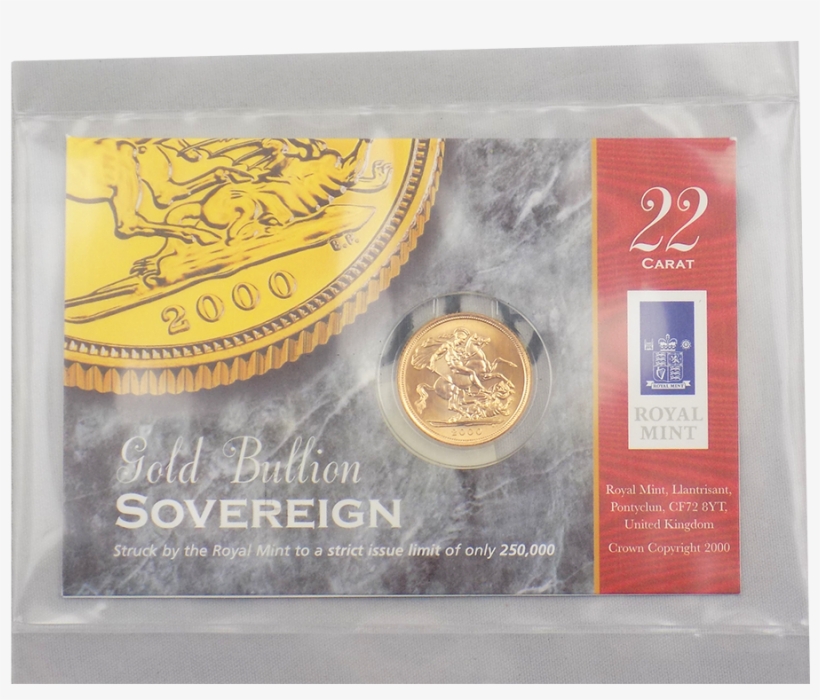 Pre-owned 2000 Carded Uk Full Sovereign Gold Coin - Coin, transparent png download