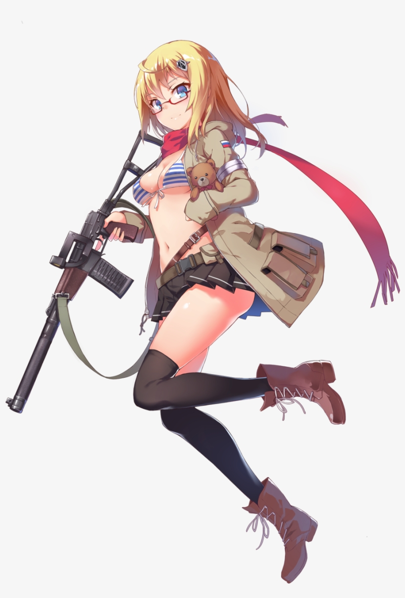 Resized To 71% Of Original - Girls Frontline Mg42 Damaged, transparent png download