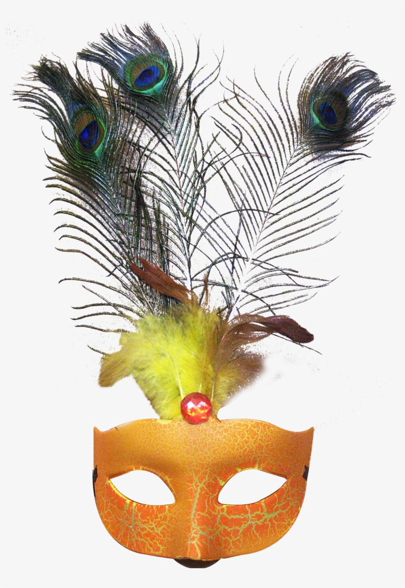 Antifaz Secillo C/plumas De Pavo - Antifaz Con Plumas De Pavo Real, transparent png download
