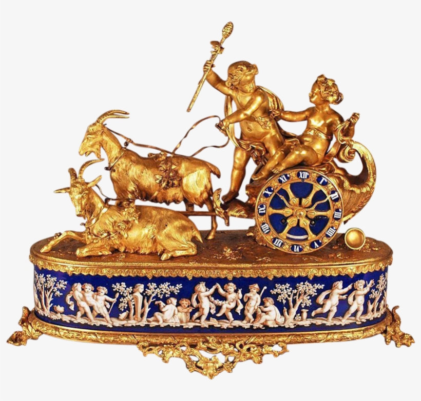 Antique French Gilt Bronze Mantel Clock By Alph Giroux, - Clock, transparent png download