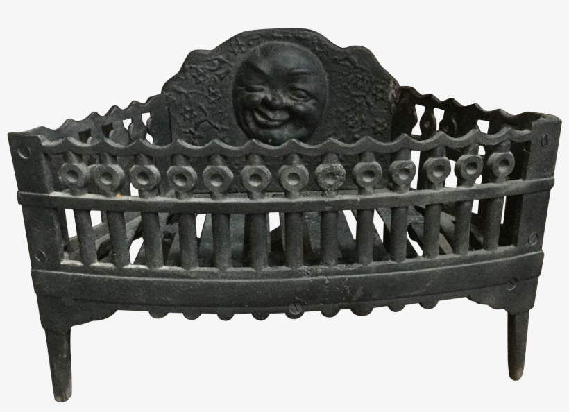 Fabulous Antique Unusual Cast Iron Winking Moon And - Bench, transparent png download