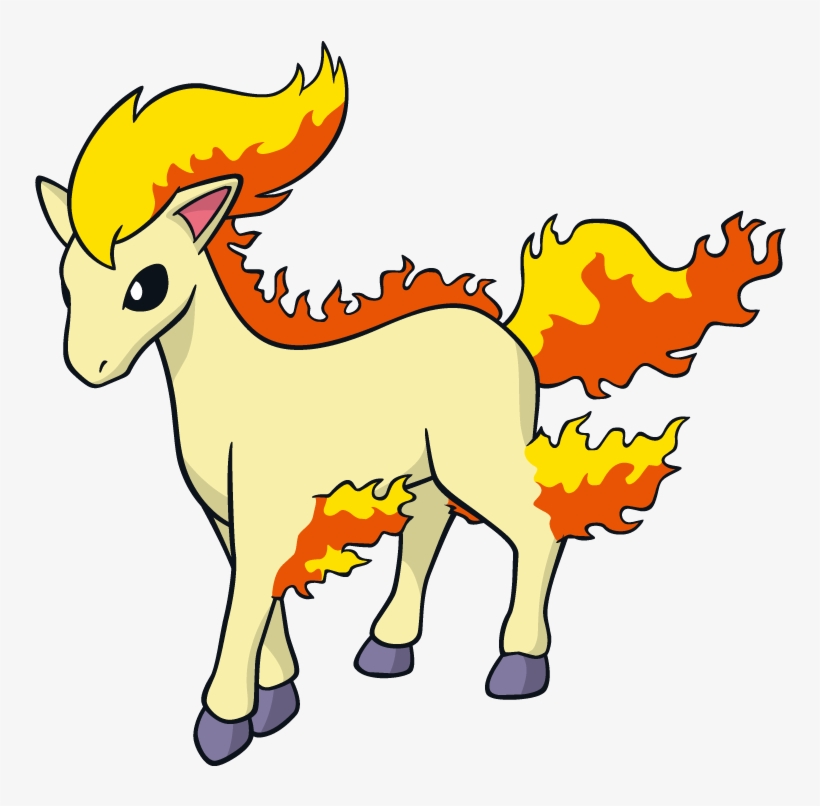 Ponyta Pokemon Character Vector Art - Pokemon 077, transparent png download