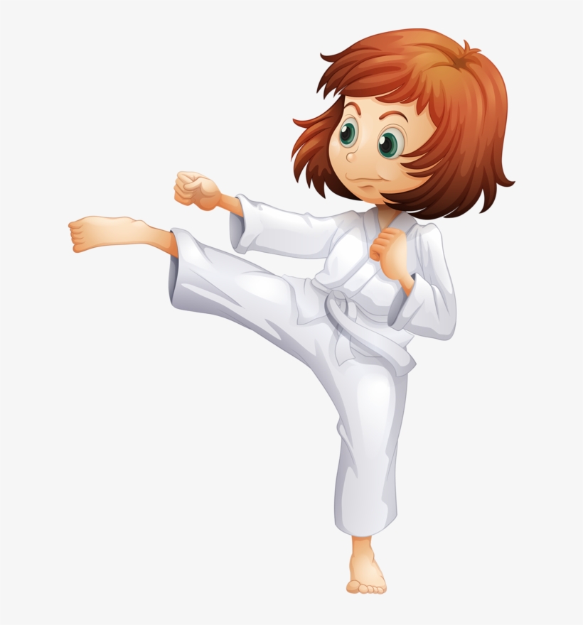 Clipart Boy Taekwondo - Doing Karate, transparent png download
