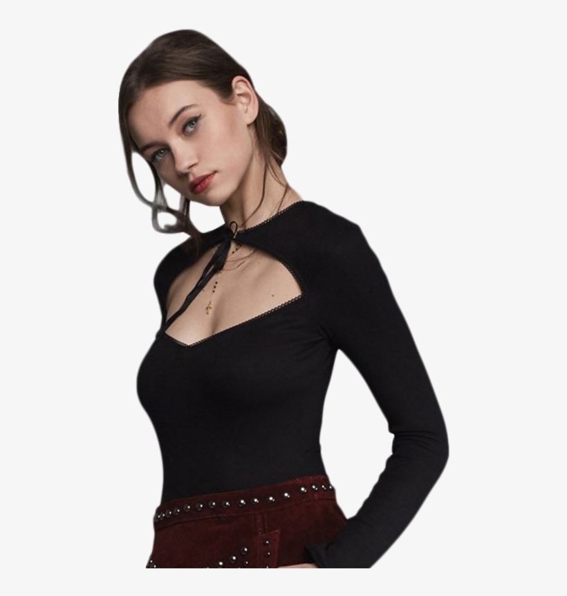 Elegant Choker Knot Womens Top - Sweater, transparent png download