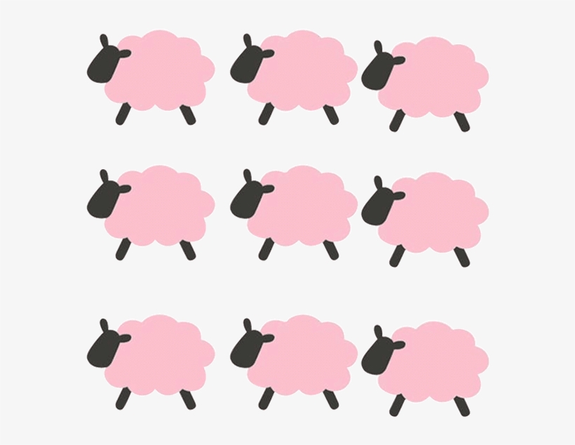 Petite Bello Wall Decor Pink Sheep Wall Decal - Grey And Pink Sheep Clipart, transparent png download