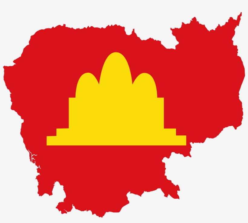 Open - Democratic Kampuchea Flag Map, transparent png download