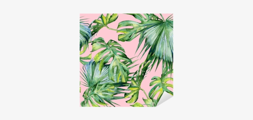 Seamless Watercolor Illustration Of Tropical Leaves, - Carta Da Parati Tropicale, transparent png download