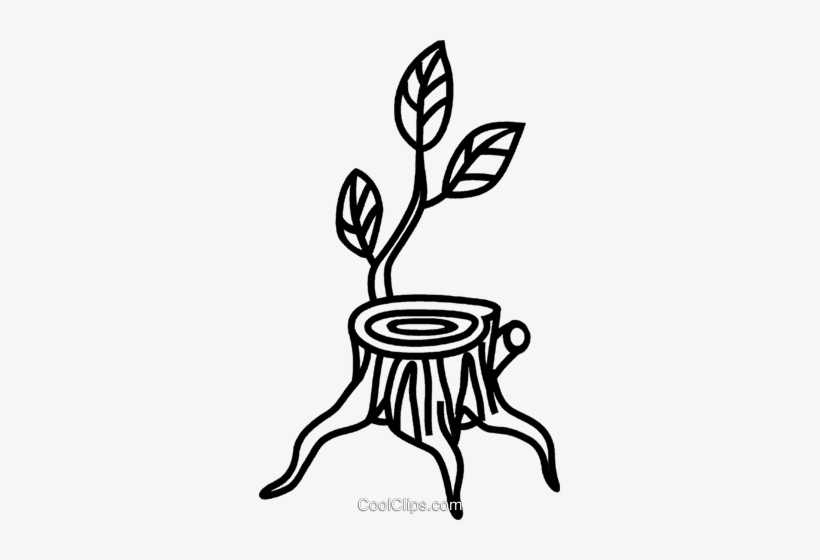 Tree Stump Royalty Free Vector Clip Art Illustration - Tree Stump Black And White Clipart, transparent png download