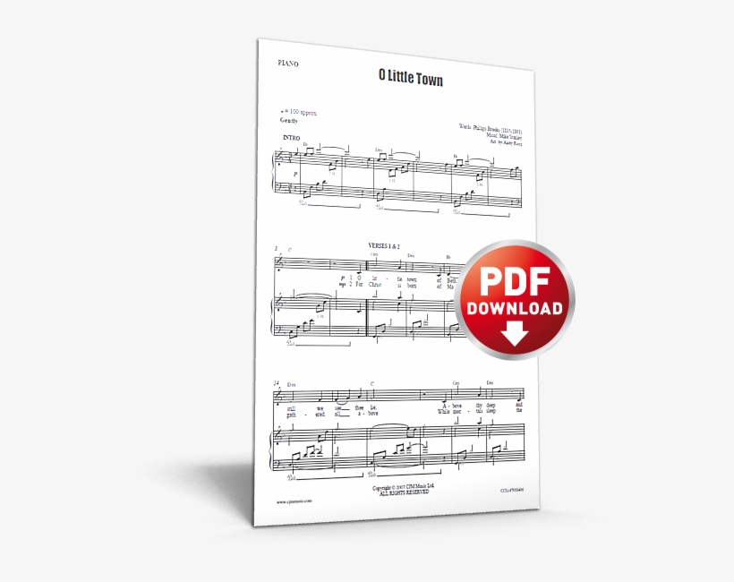 O Little Town - Sheet Music, transparent png download