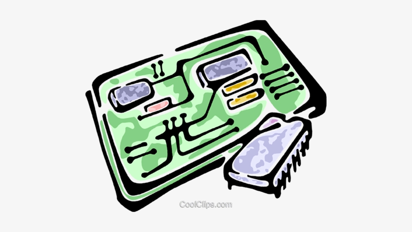 Circuit Board And A Computer Chip Royalty Free Vector, transparent png download