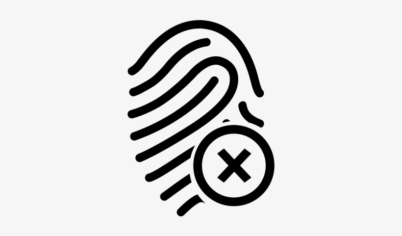 Fingerprint Outline With Close Button Vector - Investigation Logo, transparent png download
