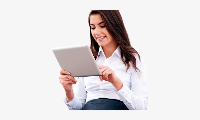 Ovulation Calendar - Woman With Tablet Png, transparent png download