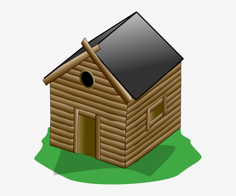 House In Perspective Clip Art At Clker - Wooden Hut Png, transparent png download