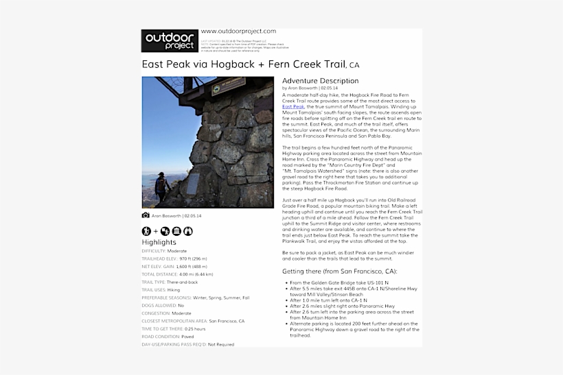 East Peak Via Hogback Fern Creek Trail Field Guide - Camp Perpetua Oregon Campground, transparent png download