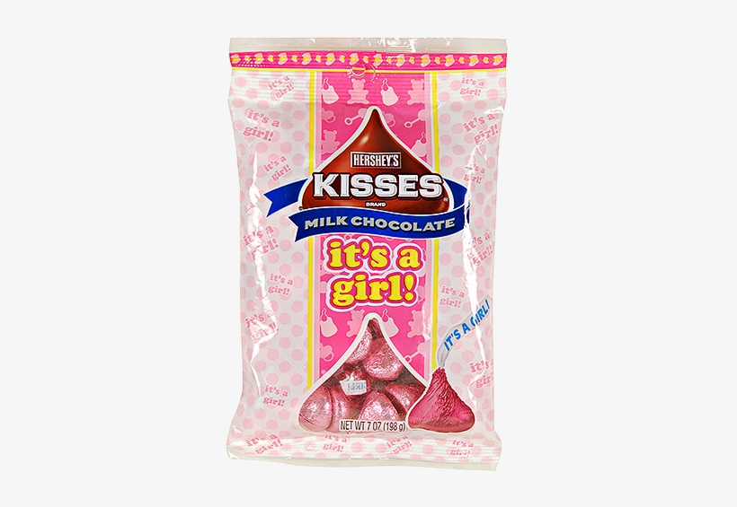 It's A Girl Hershey's Kisses Milk Chocolate - Hershey's Milk Chocolate Kisses, Pink - 7 Oz Bag, transparent png download