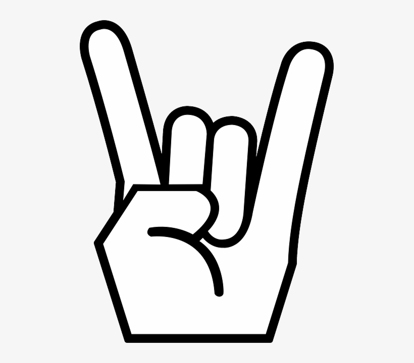Rock N Roll Sign Hand - Clip Art Rock N Roll, transparent png download