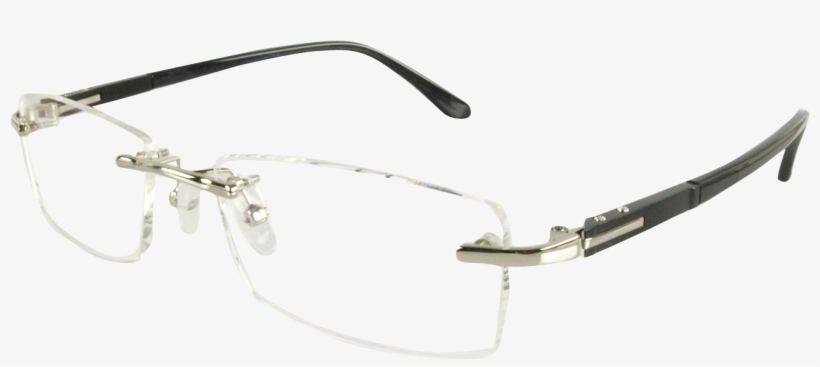 R58003 Men Glasses With Silver Frame - Silver, transparent png download