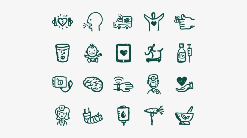 Health & Fitness Icons - Health Icon Hand Drawn, transparent png download