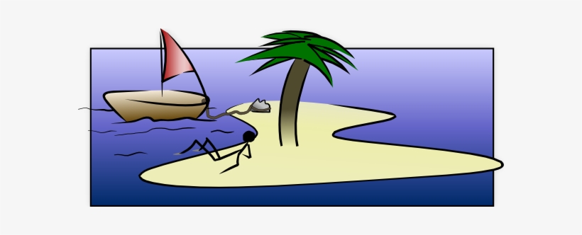 Free Vector Stick Man Laying On Island Clip Art - Stick Figure Desert Island, transparent png download