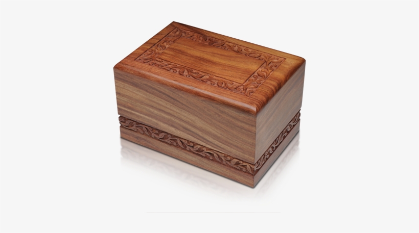 Hand Carved Rosewood Urn With Border Design For Pets - Urn, transparent png download