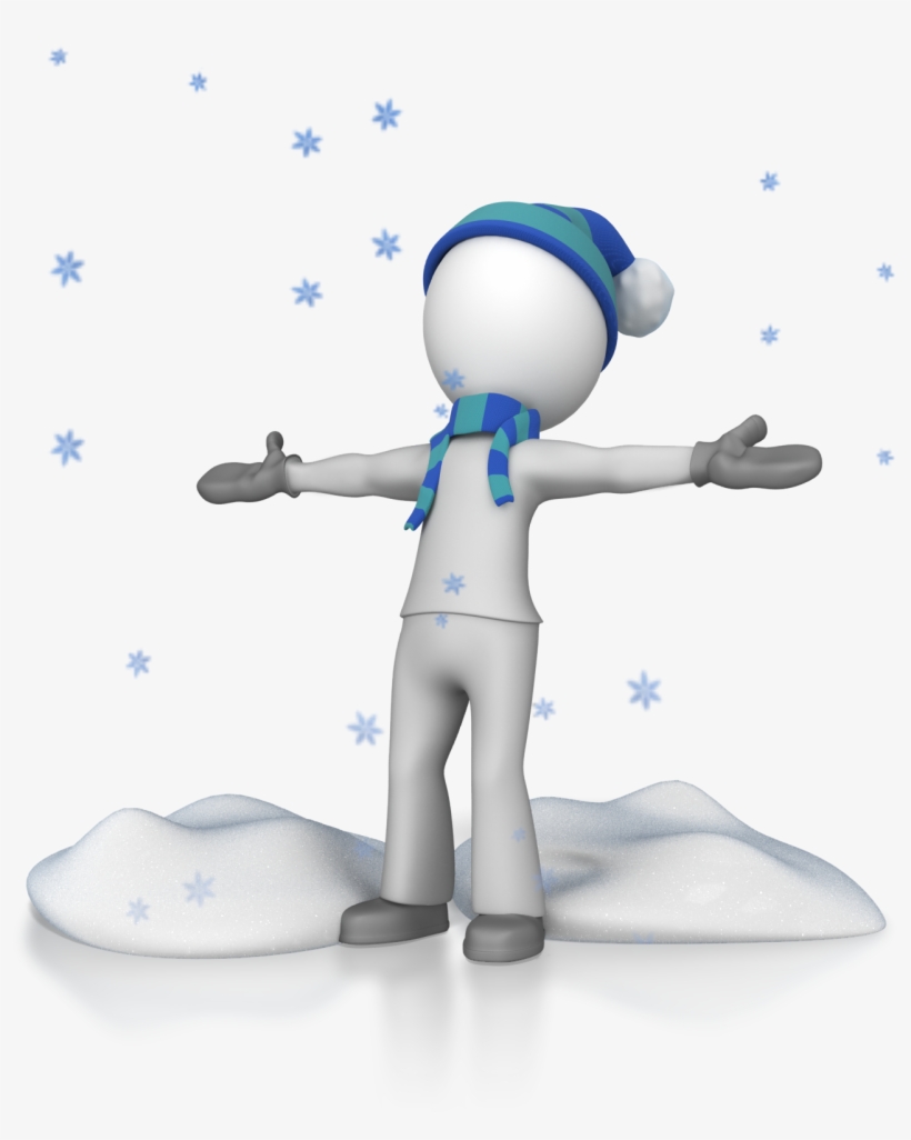 Stick Figure In Falling Snow - Figurine, transparent png download