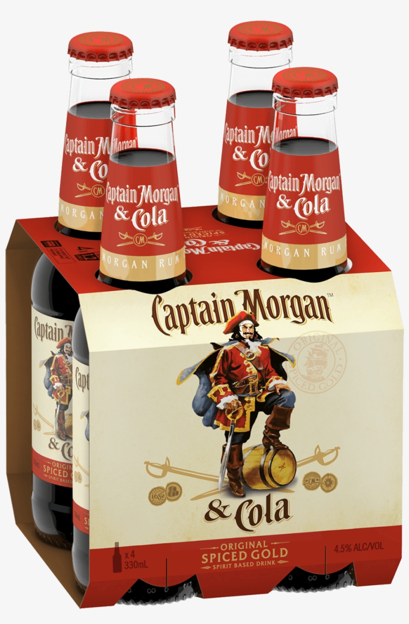 Captain Morgan Original Spiced Gold & Cola 330ml 4 - Captain Morgan Spiced Rum 1.5 Litre, transparent png download