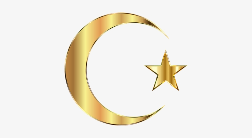 Crescent Moon Star Shiny Glossy Colorful C - Gold Crescent Moon, transparent png download