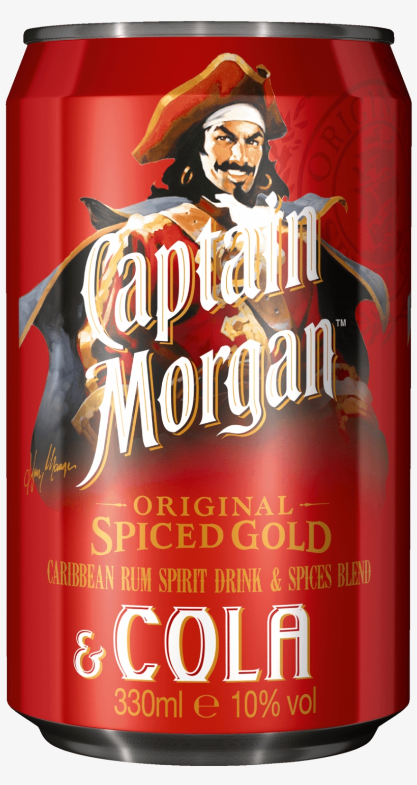 Captain Morgan Spiced Rum And Cola 330ml, transparent png download