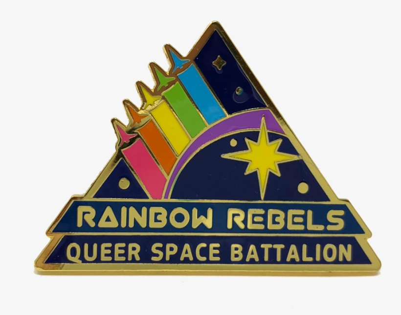 Rainbow Rebels Queer Space Battalion Enamel Pin - Label, transparent png download