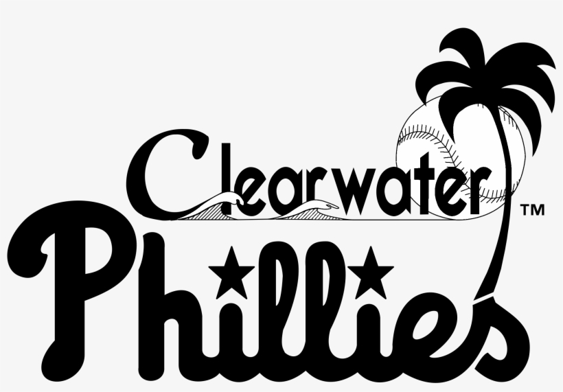 Clearwater Phillies Logo Black And White - Rico Philadelphia Phillies Mlb Metal Tag License Plate, transparent png download