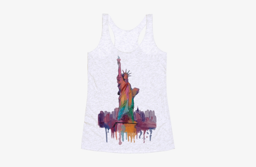 Statue Of Liberty Watercolor Racerback Tank Top - Statue Of Liberty, transparent png download