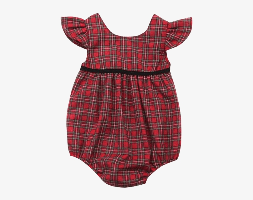 Kylie Plaid Ruffles Romper - Tartan Cloth, transparent png download