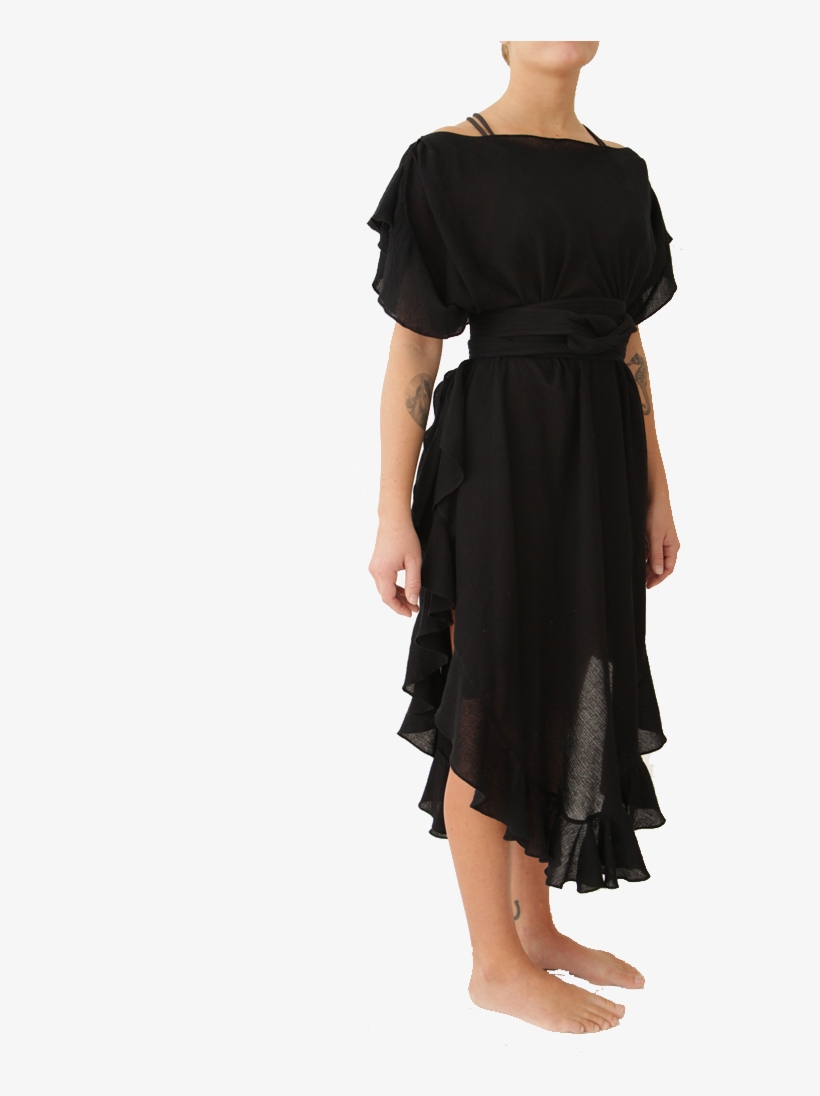 Convertible Ruffle Kaftan Convertible - Dress, transparent png download