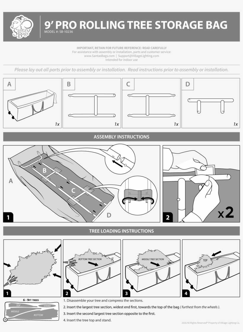 Pro Rolling Tree Duffel - Diagram, transparent png download