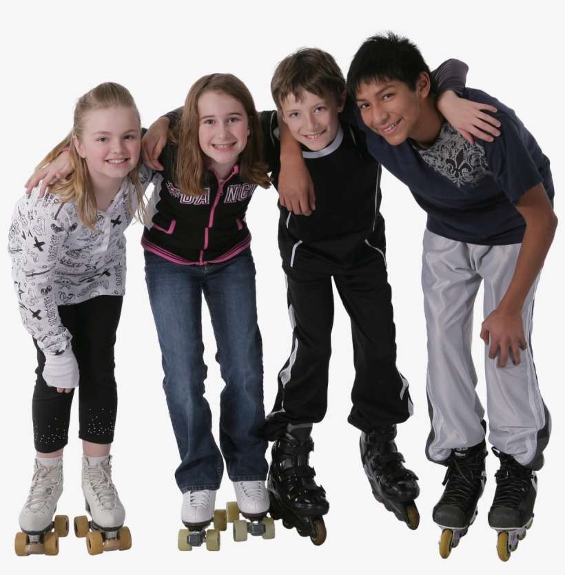 Afternoon Skate - 2 Boys 2 Girls Picture Together, transparent png download