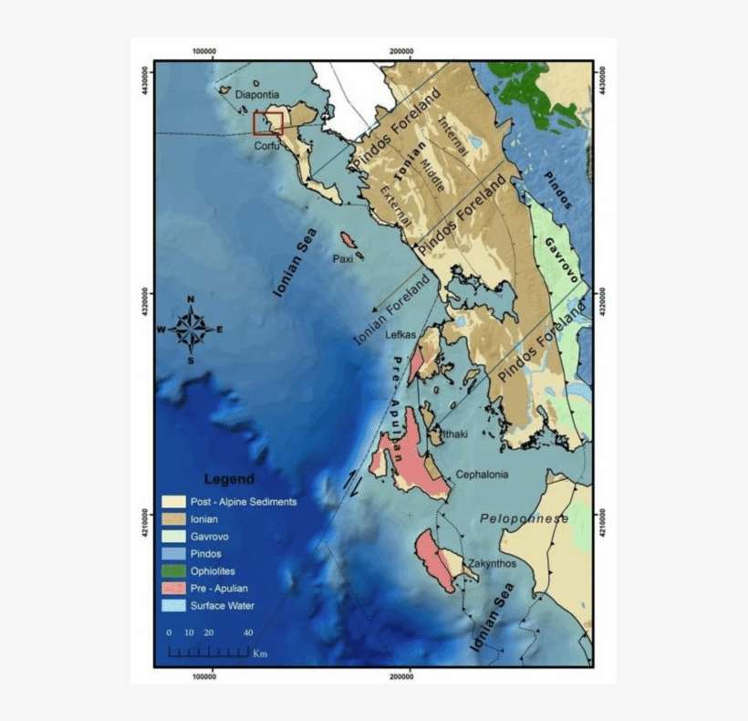 Generalized Geotectonic Map Of Western Greece - Western Greece, transparent png download