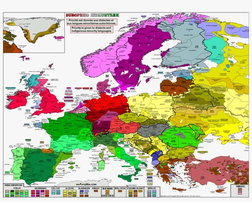 Linguistic Map Of Languages And Dialects In Europe - Map Local Language In Africa, transparent png download