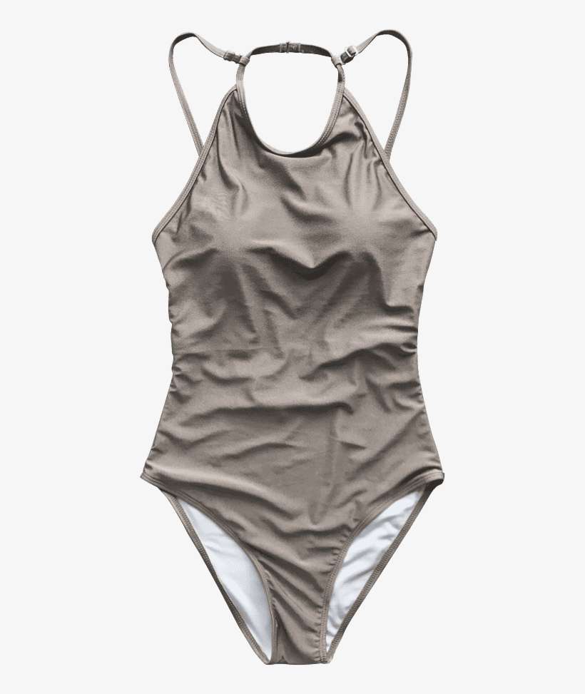 Open Back High Neck Swimsuit - Open Back High Neck One Piece Swimsuit, transparent png download