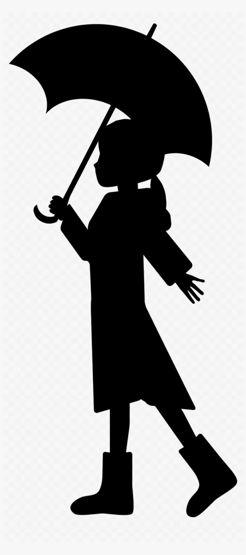Girl Umbrella Png File Girl With Umbrella Silhouette Clip Art PNG