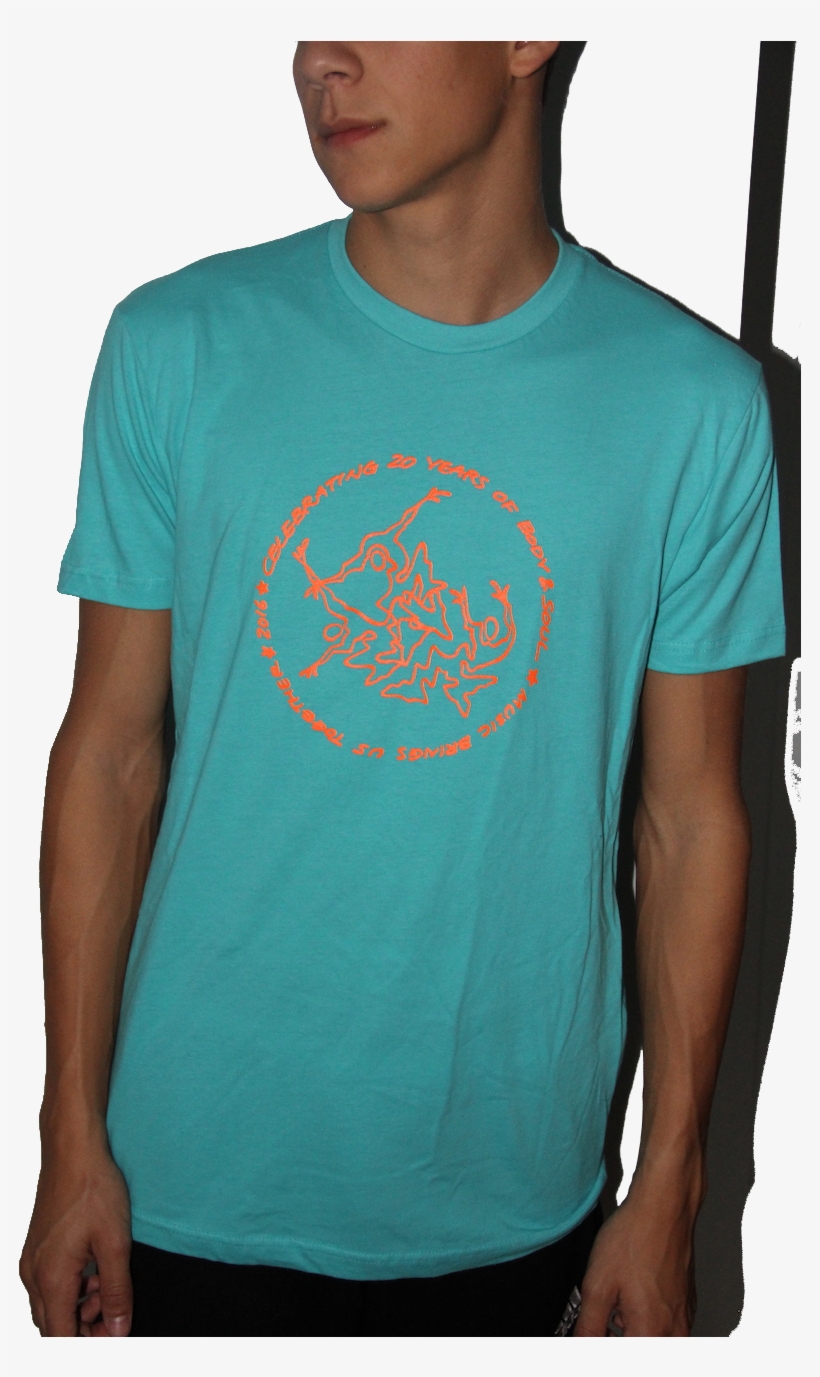 Men's 20th Anniversary Logo Orange On Tahiti Blue, transparent png download