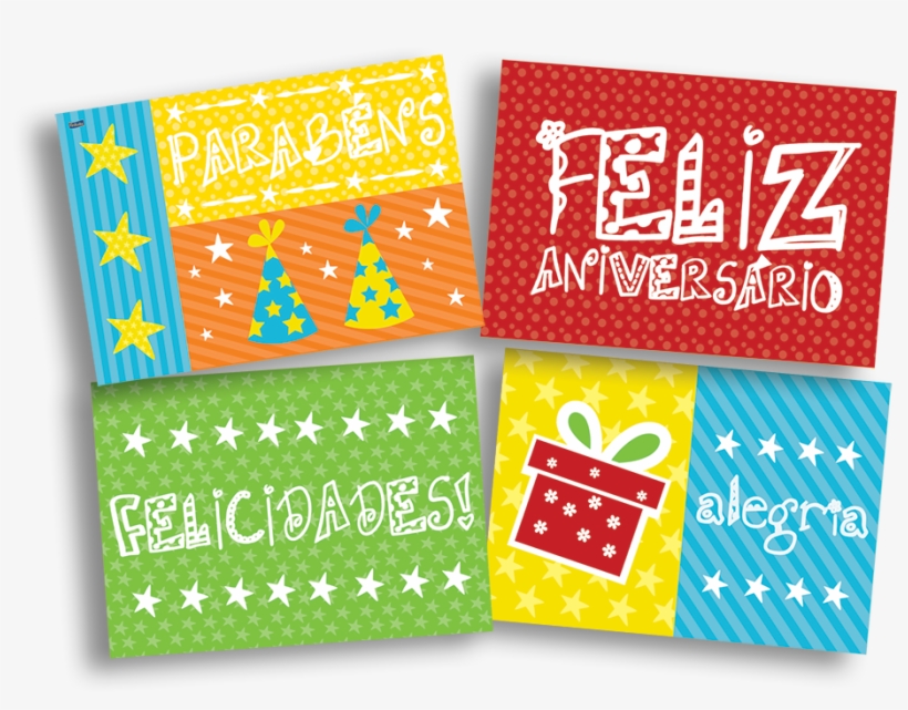 Pa - Felizaniver - Convite Feliz Aniversário Com 8 Unidades Festcolor, transparent png download